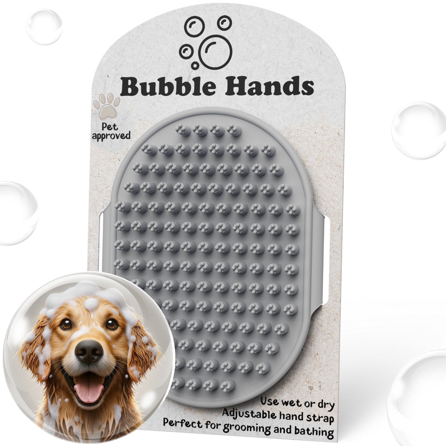 Dog Bath Brush - Silicone Grooming and Shedding Brush for Dogs & Cats, Puppy Essentials Dog Shampoo Brush, Pet Hair Removal Tool for Deep Clean & Massage