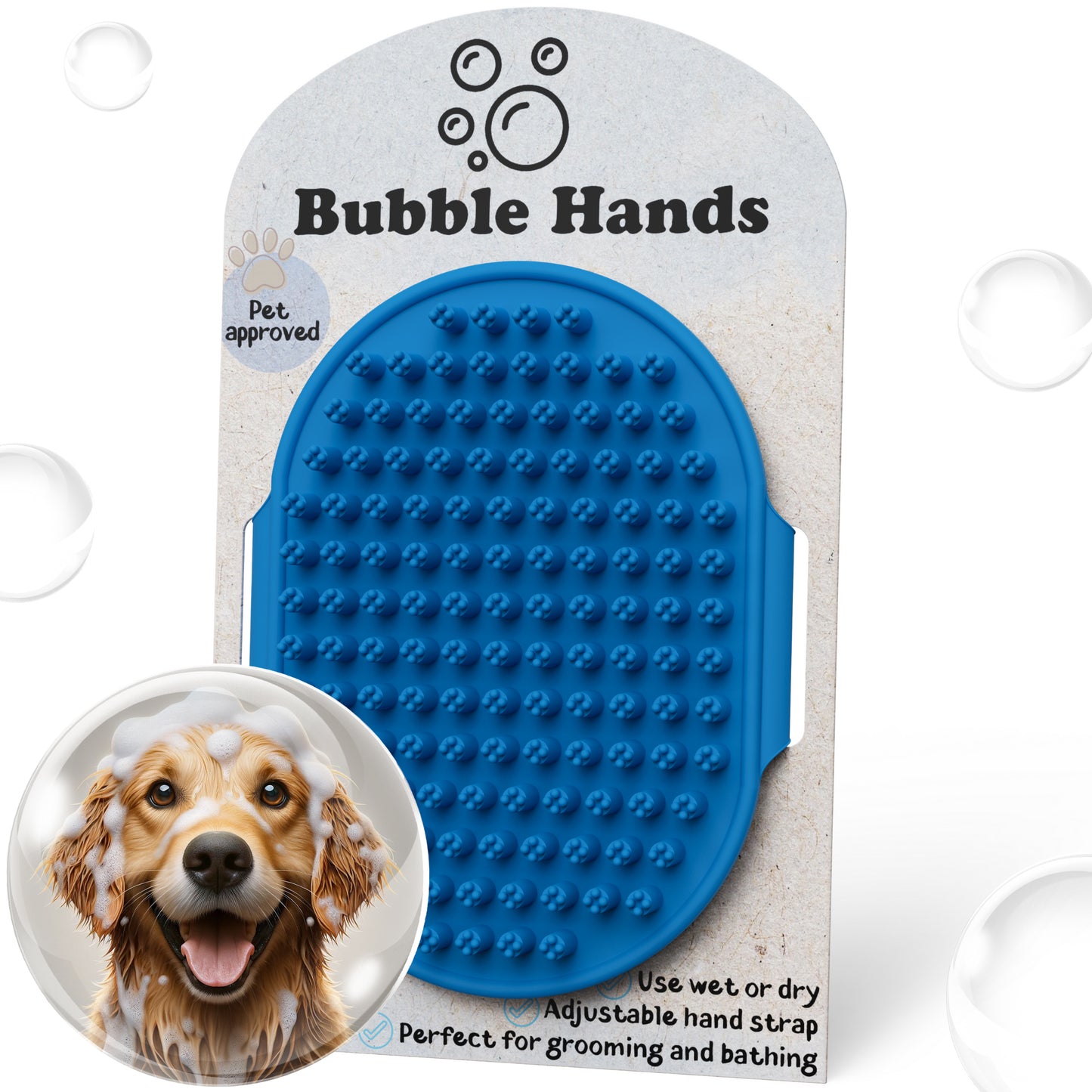 Dog Bath Brush - Silicone Grooming and Shedding Brush for Dogs & Cats, Puppy Essentials Dog Shampoo Brush, Pet Hair Removal Tool for Deep Clean & Massage