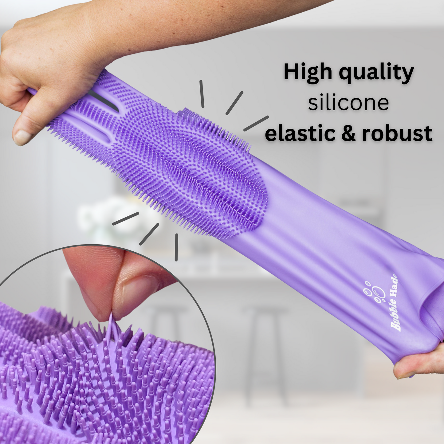 Dog Washing Gloves with Bristle Scrubbers, Reusable Silicone Gloves Ideal for Pet Bathing, Massaging & Grooming